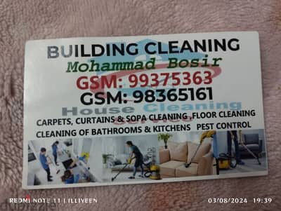 Building cleaning service.