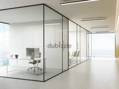 we are doing glass partition glass maintenance work