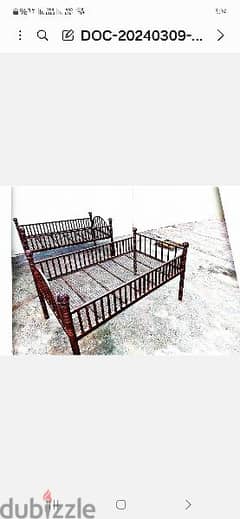 Fire-painted iron children's bed, 3 pieces, each for 15 riyals