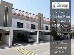 5 Bedrooms Villa for Rent in Seeb REF:1036AR