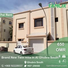 Brand New Twin Villa for Rent in Al Ghubra South | REF 290SB