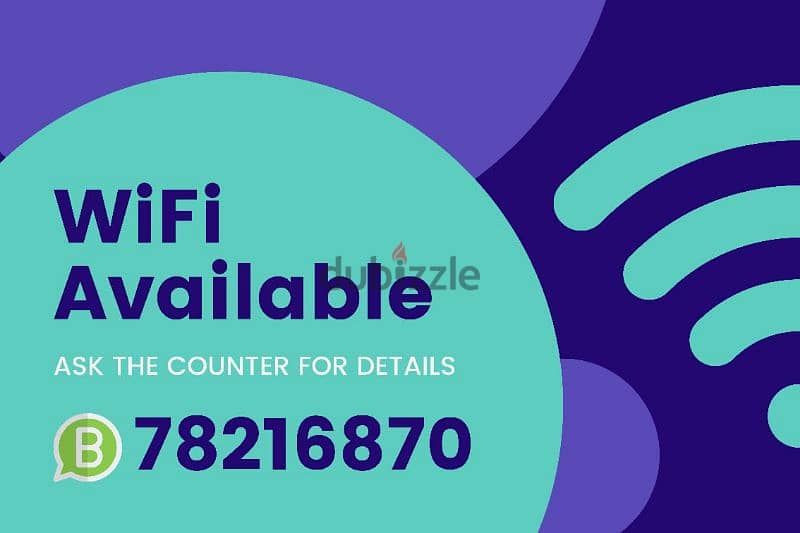 free wifi connection available AWASR and Ooredoo 78216870 0