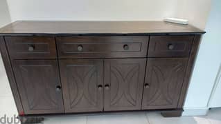 Solid wood buffet cabinet, as good as new.