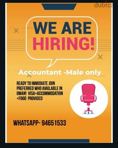 ACCOUNTANT- MALE ONLY