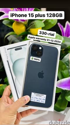 iPhone 15 plus 128GB - 31-12-2024 Apple warranty - nice phone