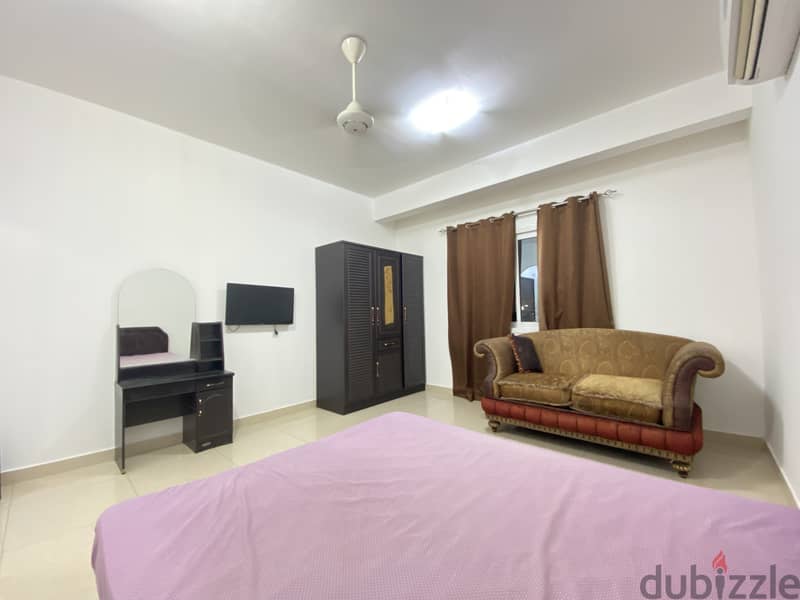 FULLY FURNISHED spacious room with attached bathroom in Al Ghubra 1