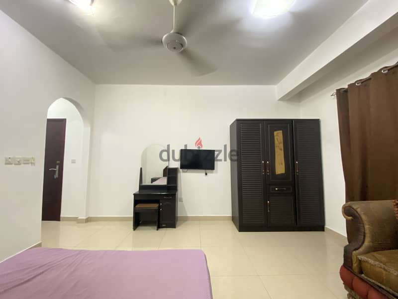 FULLY FURNISHED spacious room with attached bathroom in Al Ghubra 3