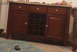 Home Center Buffet with marble top and oval coffee table