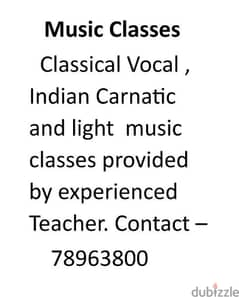 classical vocal carnatic and light music