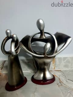 Collection of various artistic metallic sculptures