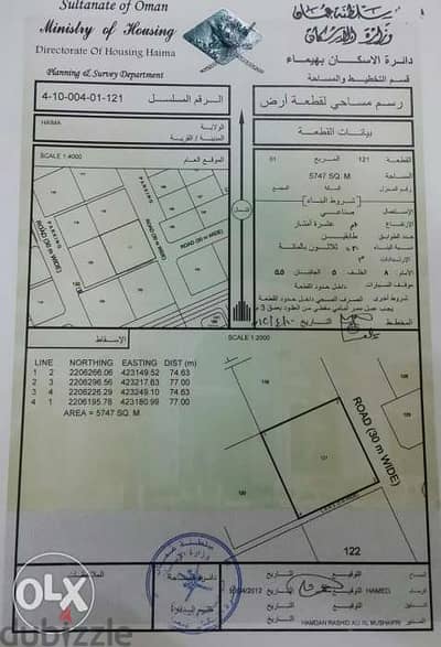 أرض صناعية بمحافظة الوسطي ولاية هيماء