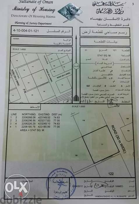 أرض صناعية بمحافظة الوسطي ولاية هيماء 0