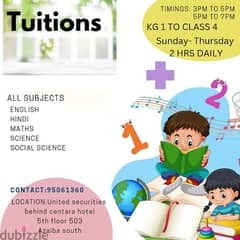 Tuitions for all subjects.