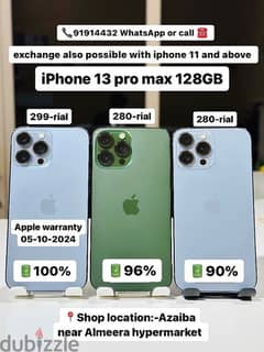 iPhone 13 pro max 128GB - 100% Battery - 05-10-2024 apple warranty