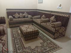 six seater Sofa set with carpet and centre table