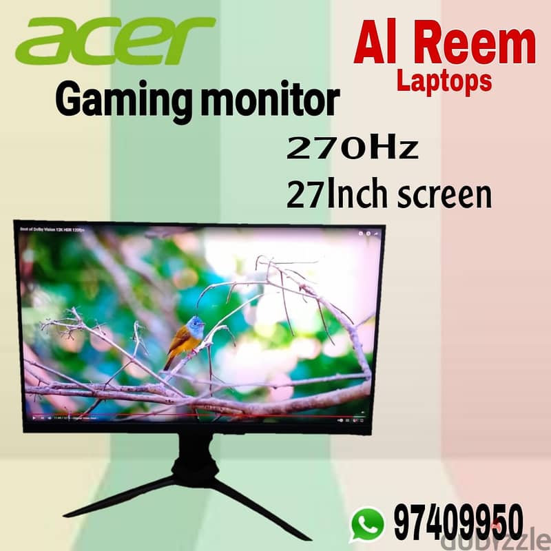 ACER GAMING MONITOR 165hz 27-INCH SCREEN 0