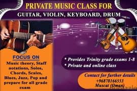 class for violin, guitar, keyboard (Darsait, Al Khwair, seeb, Al Hail)