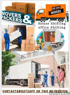 House and office shifting services available with experienced Packers