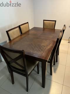 Dining Table- Solid Wood- with 6 Chairs