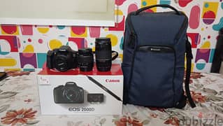 Canon EOS2000d with 18-55mm, 75-300mmand 50mm lenses