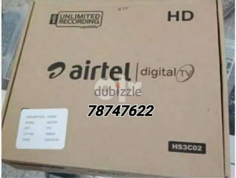 Airtel HD setup box with subscription abelebal 0