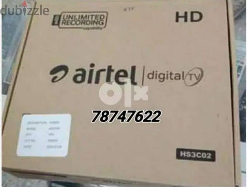 Airtel HD setup box with subscription abelebal 0