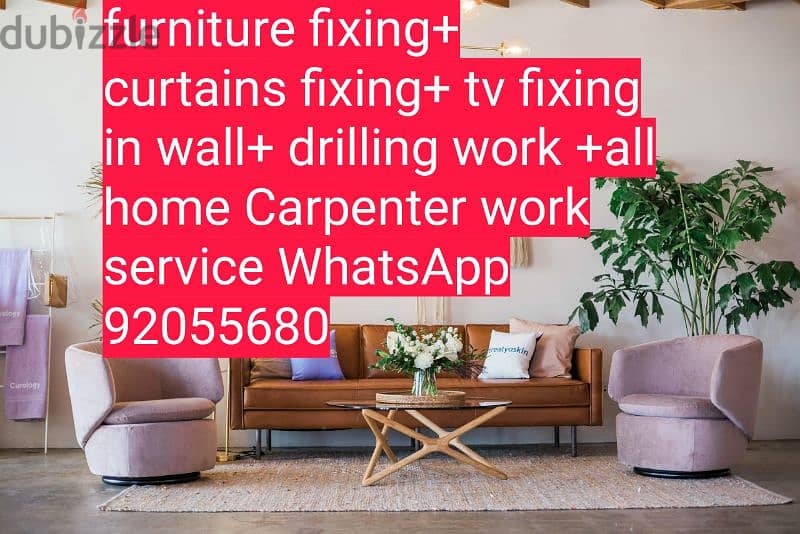 curtains,tv,ikea,wallpaper fixing/drilling work/Carpenter/repair work 8