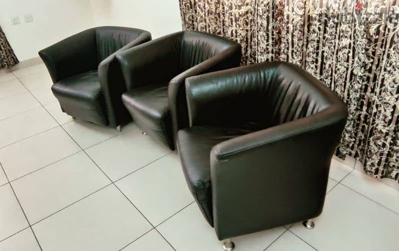 Sofa (leather)- 3 No's, 25 OMR for each 4