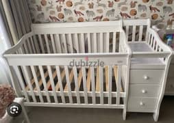 baby sleigh bed with two attached sides