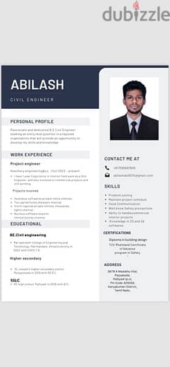 Civil engineer seeking job