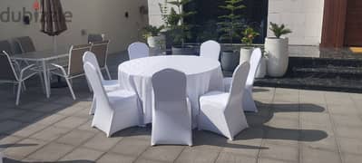 chair and table and air color abilabe for rent
