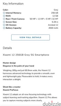 Xiaomi 12 Pro 256 gb for sale