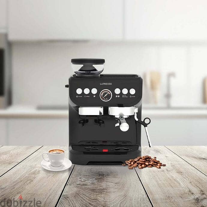 Lepresso semi automatic espresso machine grinder and milk steamer (NEW 3