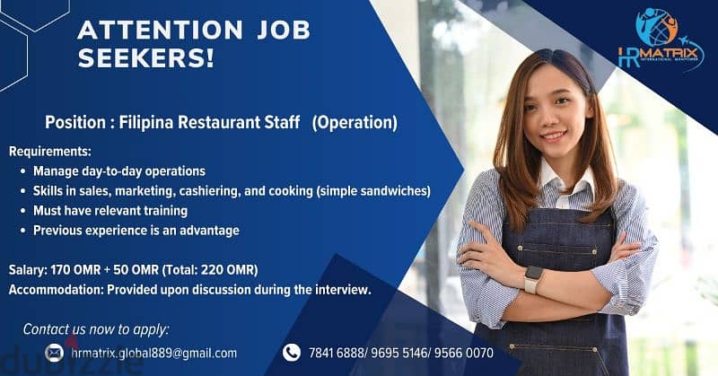 hiring 2 Filipina staff operation restaurant 0