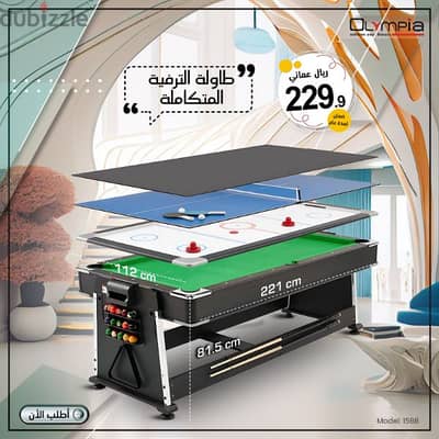 Olympiq Billiard, Table Tennis, Soccer Table, Carrom Board