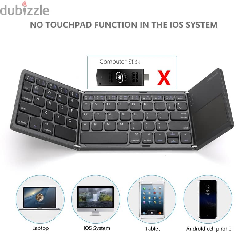 Foldable Bluetooth Keyboard With Touchpad (BoxPacked) 1
