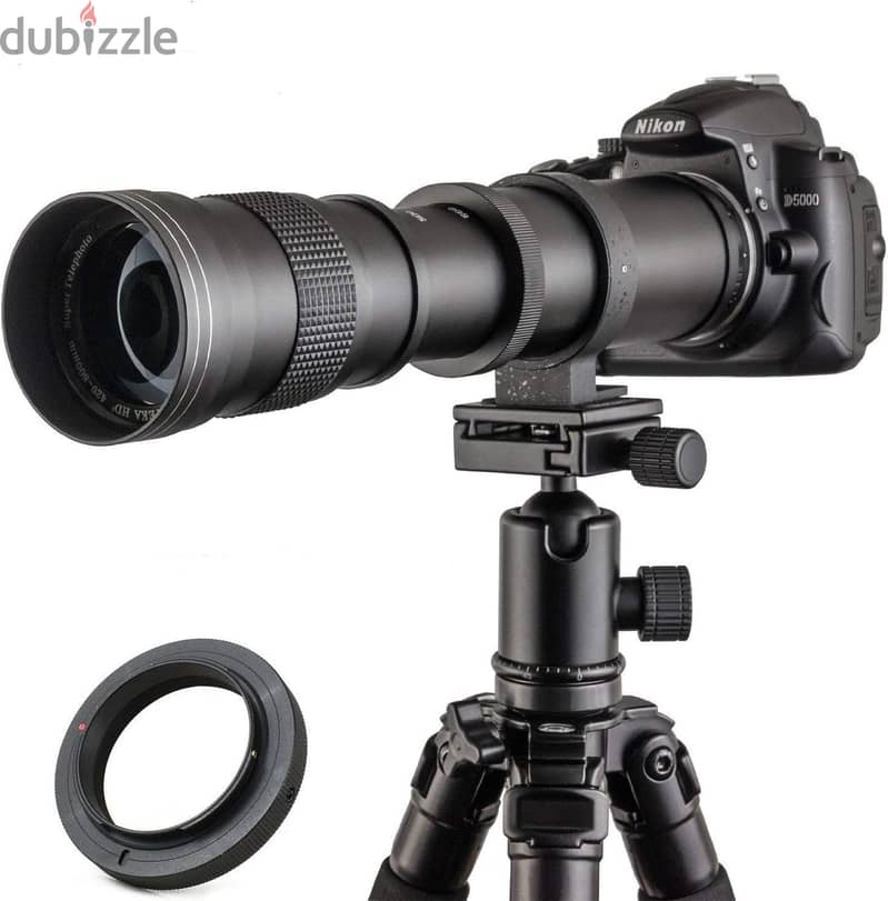 Jintu 420-800mm f8.3 manual telephoto zoom lens + T-mount for canon 1