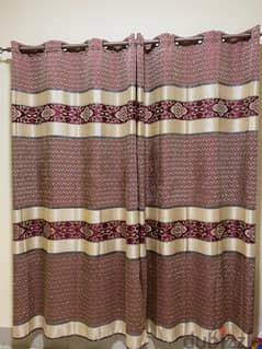 2 pair of curtains with curtain rods