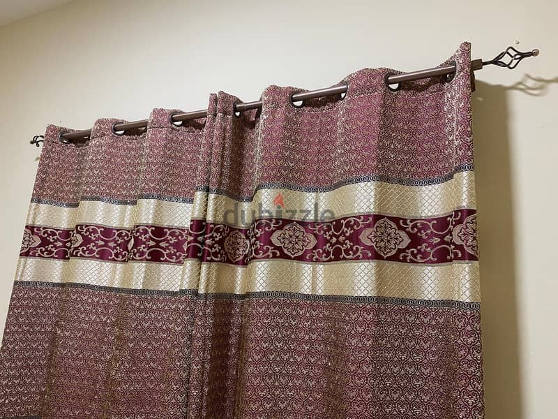 2 pair of curtains with curtain rods 1