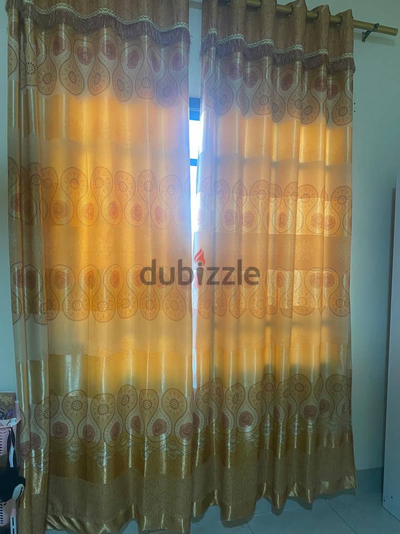 2 pair of curtains with curtain rods 3