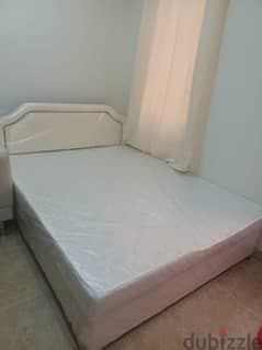 bed, mattress, table, sofa set