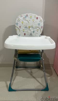 high chair and walker both together