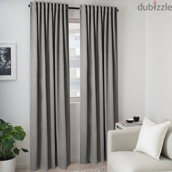 Curtains in Blue & Grey Sets 4