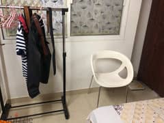 Chair with dress stand & hangers