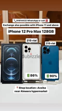 iPhone 12 pro max 128GB - with box - good condition phone
