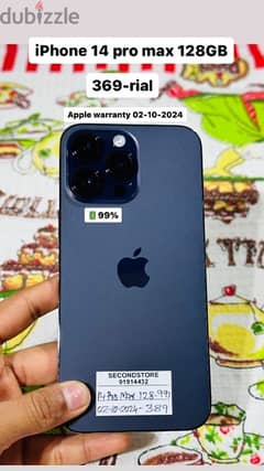 iPhone 14 pro max 128GB - 02-10-2024 apple warranty - good phone