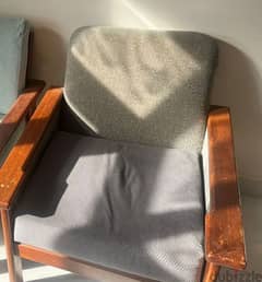 wooden chair with cushion seat