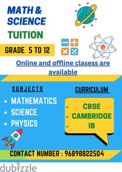 Experienced teacher in maths,science and IT in cambridge,cbse and IB