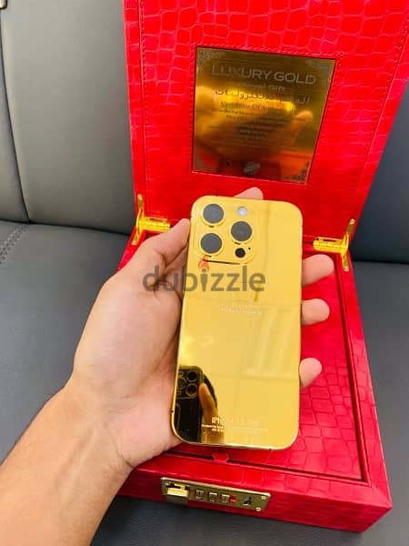 IPHONE 15 pro 256Gb Gold edition Made with 24 carat Gold 1