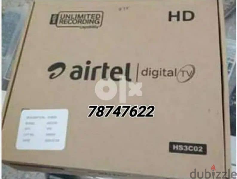 New Airtel Digital HD Receiver with 6months malyalam tamil 0